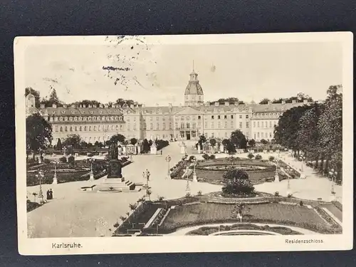 Ansichtskarte Karlsruhe - Residenzschloss 1915