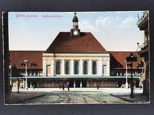 Ansichtskarte Görlitz - Bahnhof - Empfangsgebäude