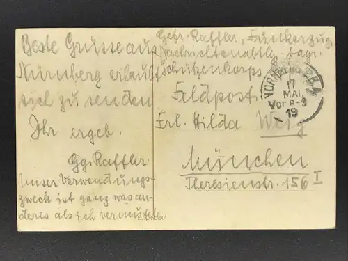 Ansichtskarte Nürnberg - Maxbrücke m. Maxplatz - Feldpost 1919