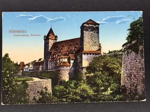 Ansichtskarte Nürnberg - Kaiserstallung , Nordseite - Feldpost 1917