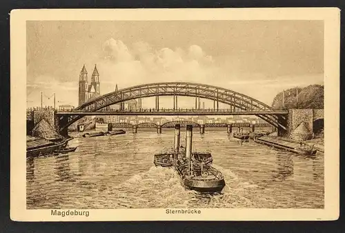 Ansichtskarte Magdeburg - Sternbrücke