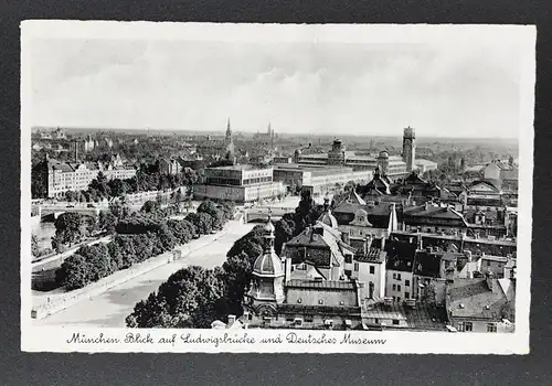 Ansichtskarte München Blick auf Ludwigsbrücke und Deutsches Museum