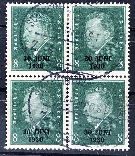 Deutsches Reich Michel Nummer 444 + 445 - 4er Block gestempelt