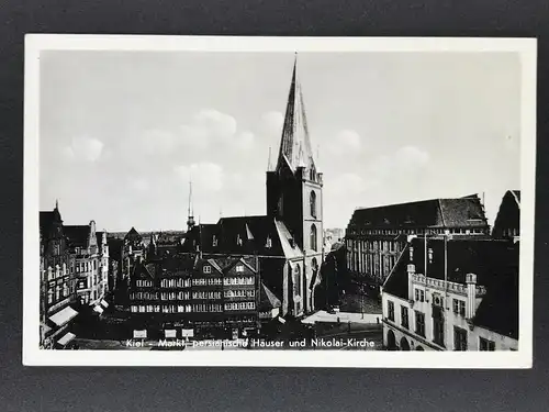 Ansichtskarte Kiel Markt, Persianische Häuser und Nikolai Kirche