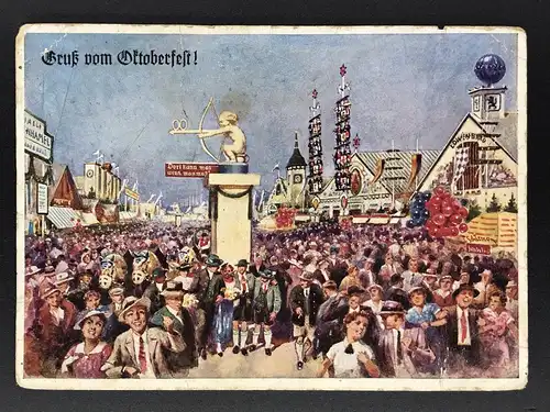 Ansichtskarte München Gruss vom Oktoberfest