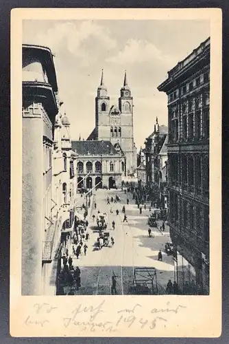 Ansichtskarte Magdeburg - Blick auf Alter Markt mit Johanniskirche