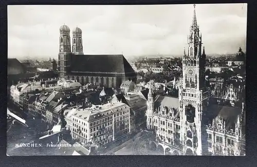 Ansichtskarte München -Frauenkirche mit Rathaus 1928