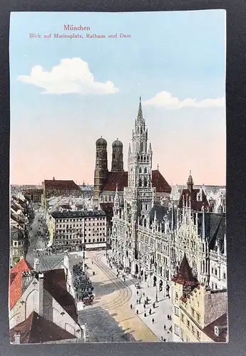 Ansichtskarte München - Blick auf den Marienplatz