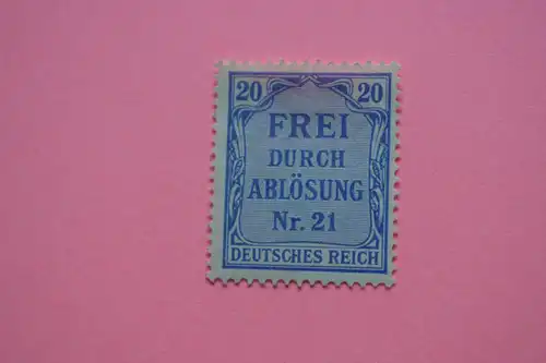 Mi 5 Frei durch Ablösung Nr. 21 20 Pf 1903 *
