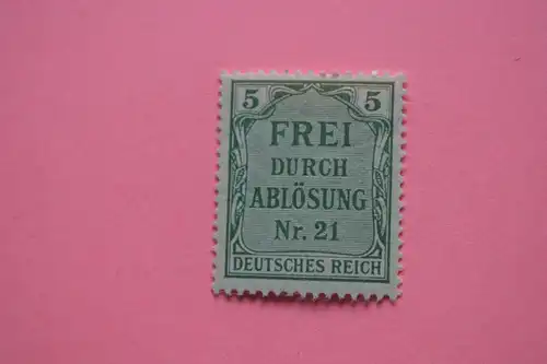 Mi 3 Frei durch Ablösung Nr. 21 5 Pf 1903 **