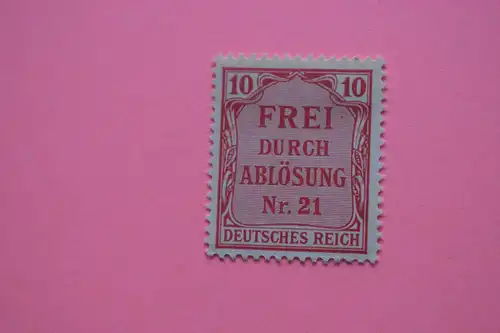 Mi 4 Frei durch Ablösung Nr. 21 10 Pf 1903 *