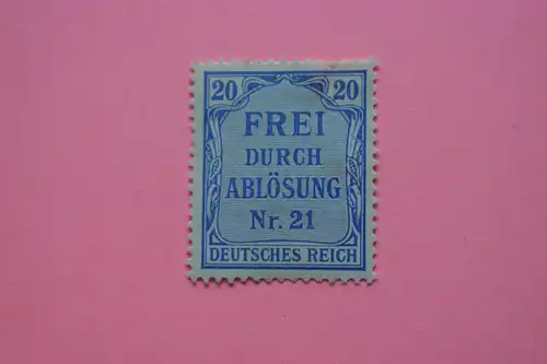 Mi 5 Frei durch Ablösung Nr. 21 20 Pf 1903 *