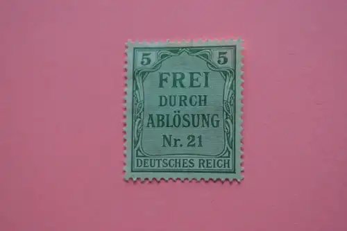 Mi 3 Frei durch Ablösung Nr. 21 5 Pf 1903 *