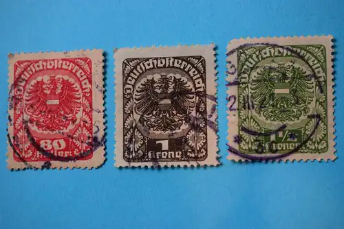 Mi 312 313 314 1920/21 gestempelt