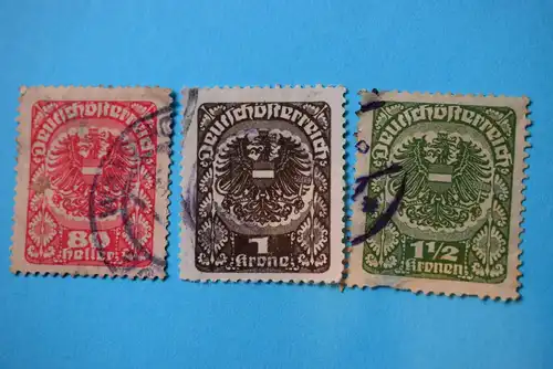 Mi 312 313 314 1920/21 gestempelt