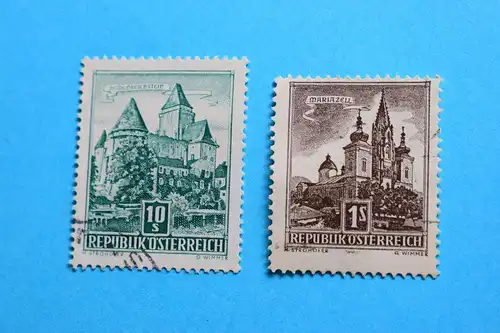 Freimarken: Bauwerke 1957 - Mi 1037 1038 gestempelt