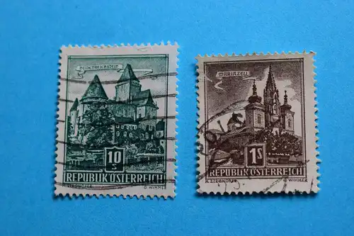 Freimarken: Bauwerke 1957 - Mi 1037 1038 gestempelt