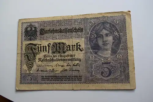 5 Mark Darlehnskassenschein 1917