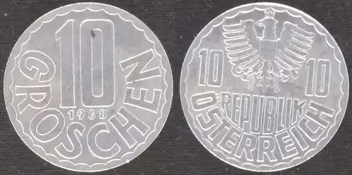 Österreich - 10 groschen 1968