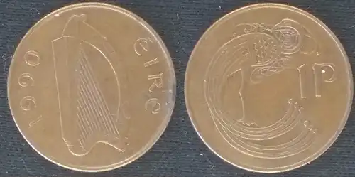 Irland - 1 pingin (penny) 1990