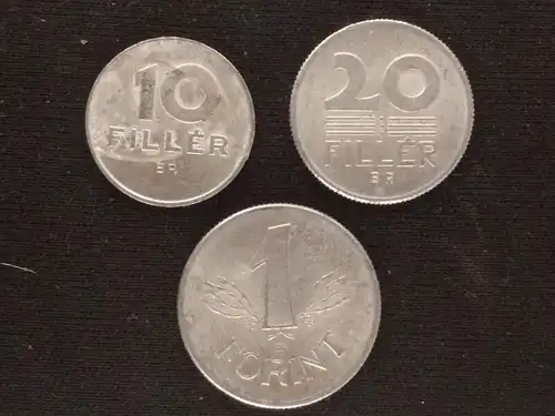 Ungarn - 1 forint + 10 filler + 20 filler 1980 gebraucht (hu003)