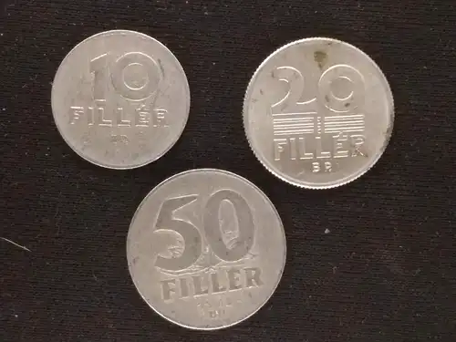 Ungarn - 10 filler + 20 filler + 50 filler 1973 gebraucht (hu005)