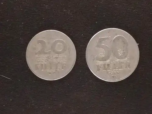 Ungarn - 20 filler + 50 filler 1975 gebraucht (hu012)