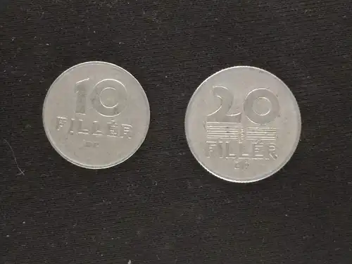 Ungarn - 10 filler + 20 filler 1977 gebraucht (hu013)
