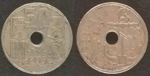 Spanien - 50 centimos 1949 *52 