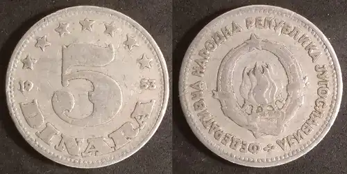 Jugoslawien - 5 dinara 1953 