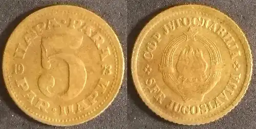 Jugoslawien - 5 para 1973 