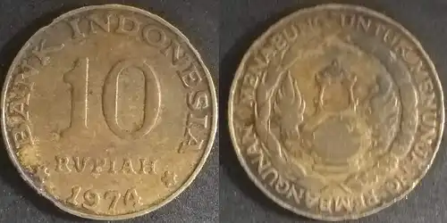 Indonesien - 10 rupiah 1974