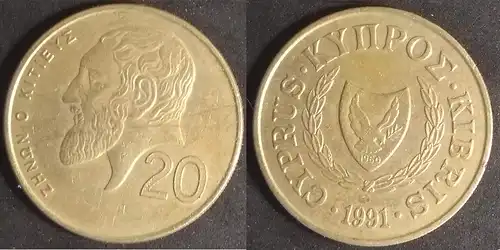 Zypern - 20 cent 1991 