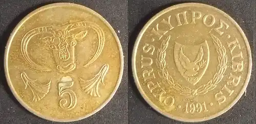 Zypern - 5 cent 1991