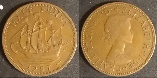 Großbritannien - 1/2 penny 1957