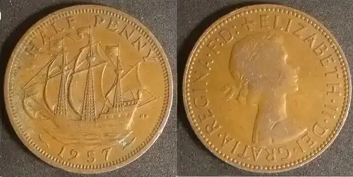 Großbritannien - 1/2 penny 1957 