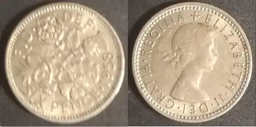 Großbritannien - 6 pence 1958 
