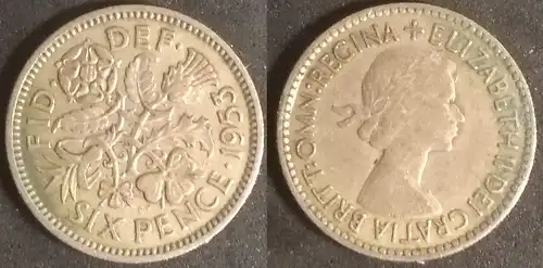 Großbritannien - 6 pence 1953