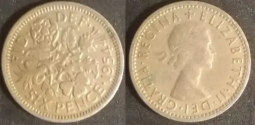 Großbritannien - 6 pence 1954