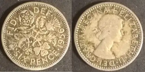 Großbritannien - 6 pence 1956