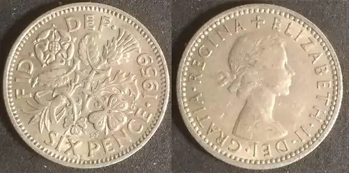 Großbritannien - 6 pence 1959