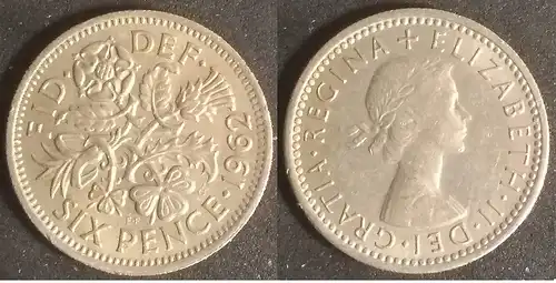 Großbritannien - 6 pence 1962 