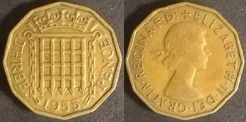 Großbritannien - 3 pence 1955