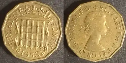 Großbritannien - 3 pence 1956