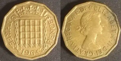 Großbritannien - 3 pence 1964 