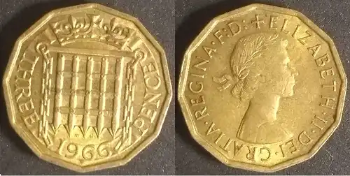 Großbritannien - 3 pence 1966