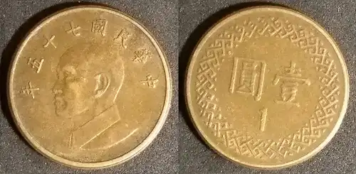 Taiwan - 1 Dollar 1986