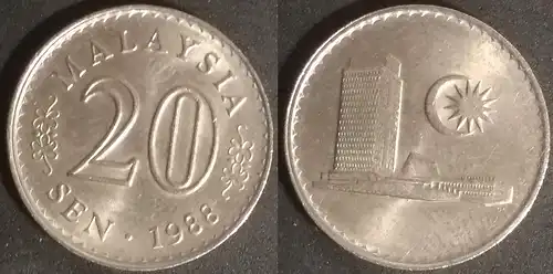 Malaysia - 20 sen 1988 