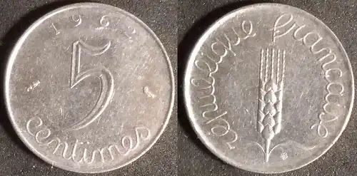 Frankreich - 5 Centimes 1962 