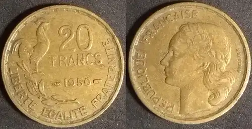 Frankreich - 20 Franken 1950 KM#917